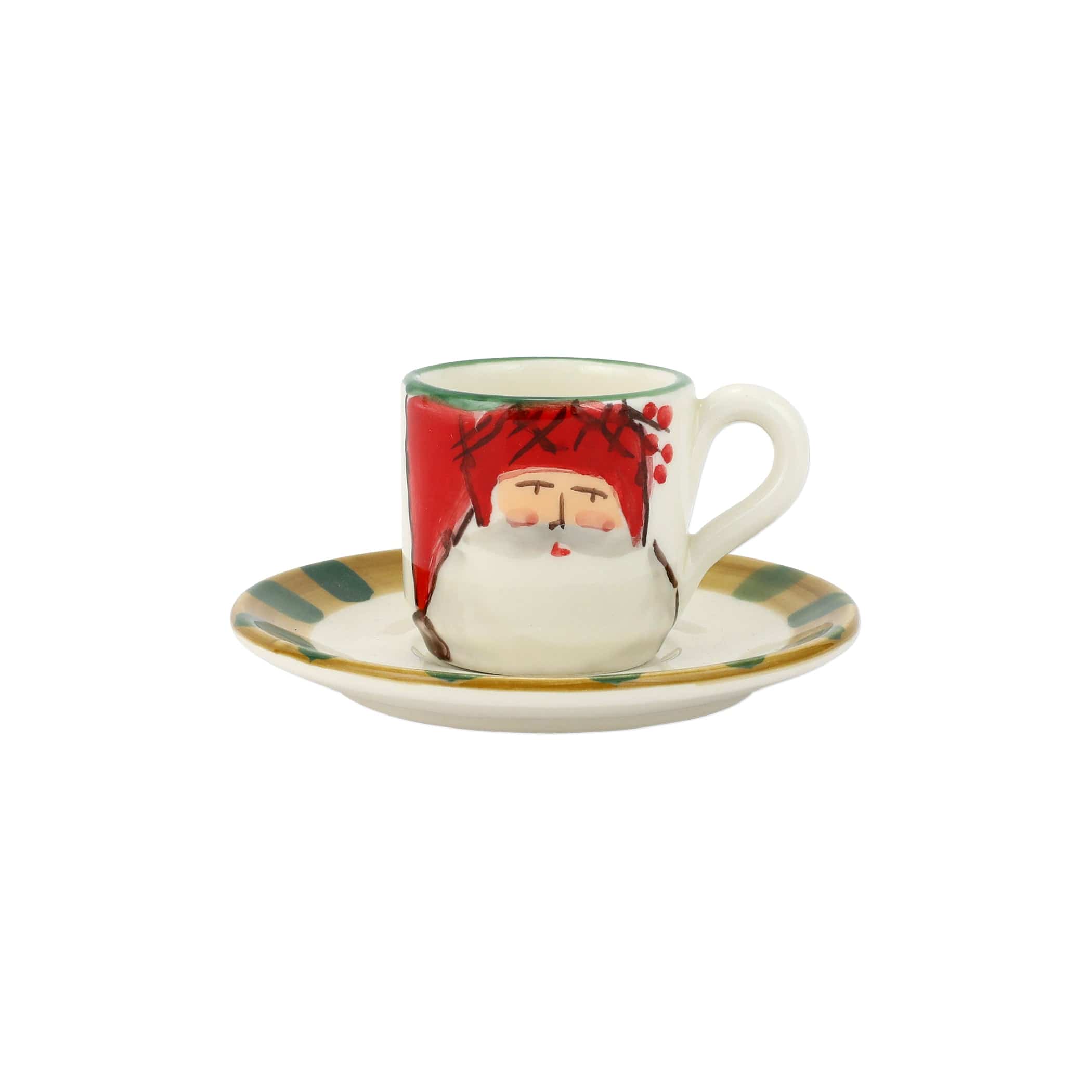 Old St. Nick Espresso Cup & Saucer - Red Hat – VIETRI