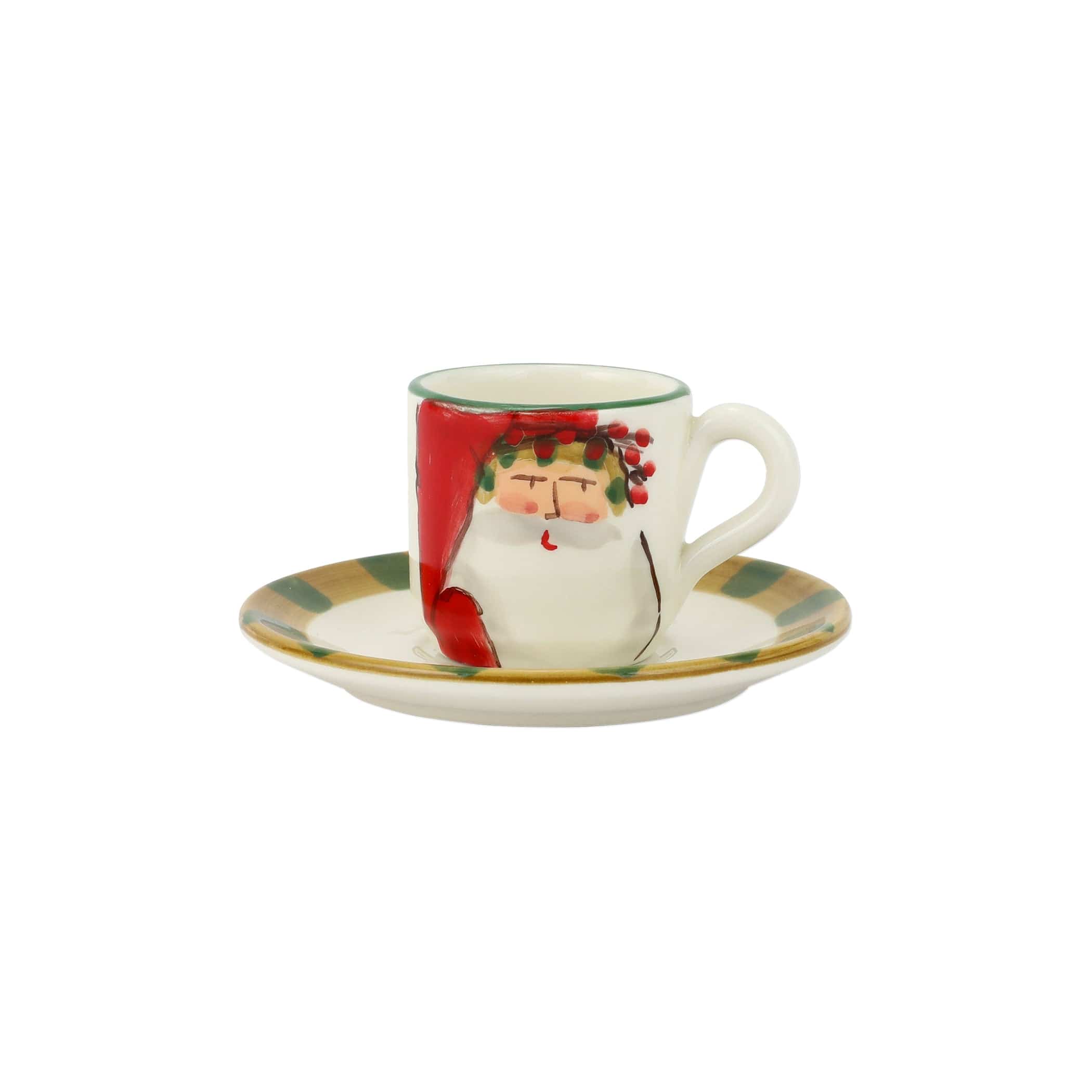 Old St. Nick Espresso Cup & Saucer - Stripe Hat – VIETRI