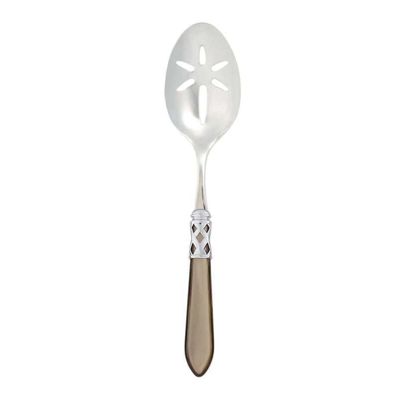 Aladdin Brilliant Taupe Slotted Serving Spoon by VIETRI