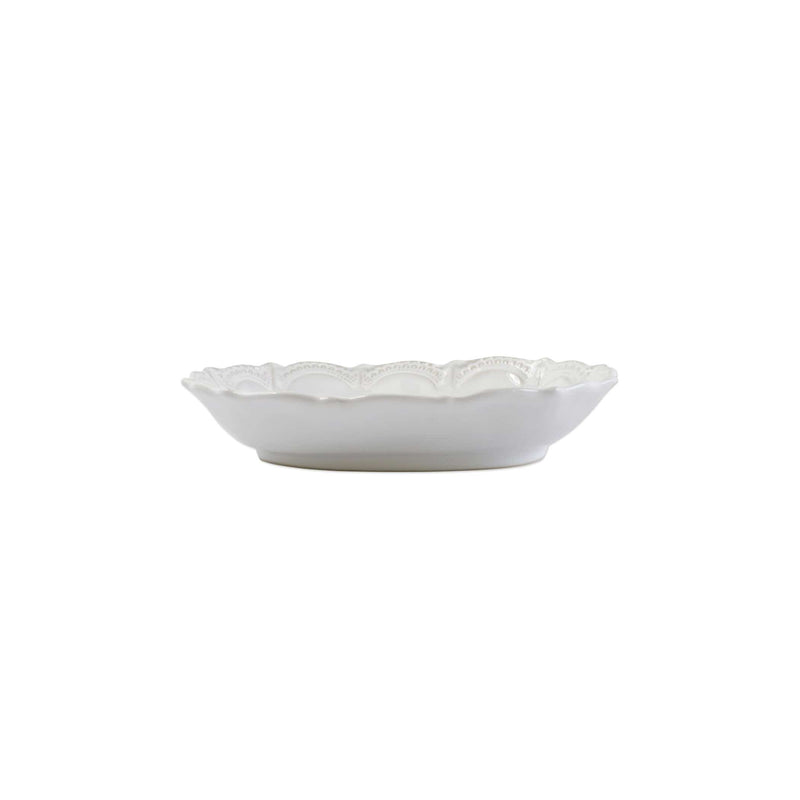 Incanto Stone White Lace Small Oval Bowl by VIETRI