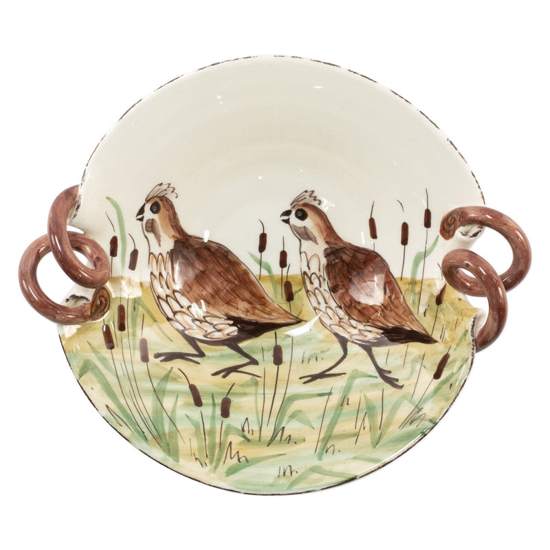 Wildlife Quail Scallop Handled Bowl by VIETRI