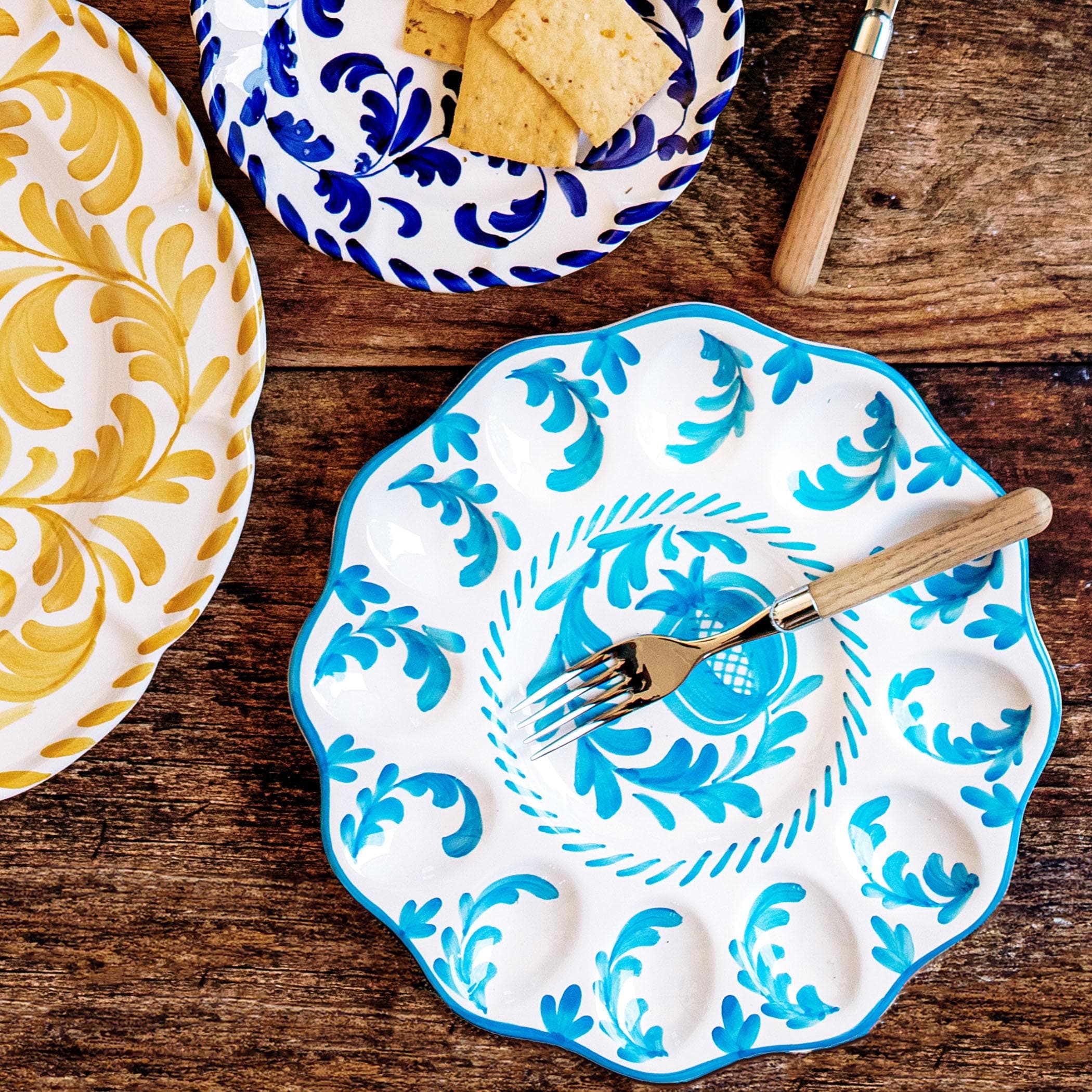 Piaget ornamental platter 1986　ピアジェ　飾り皿 Arezzo Aqua Egg Platter | VIETRI