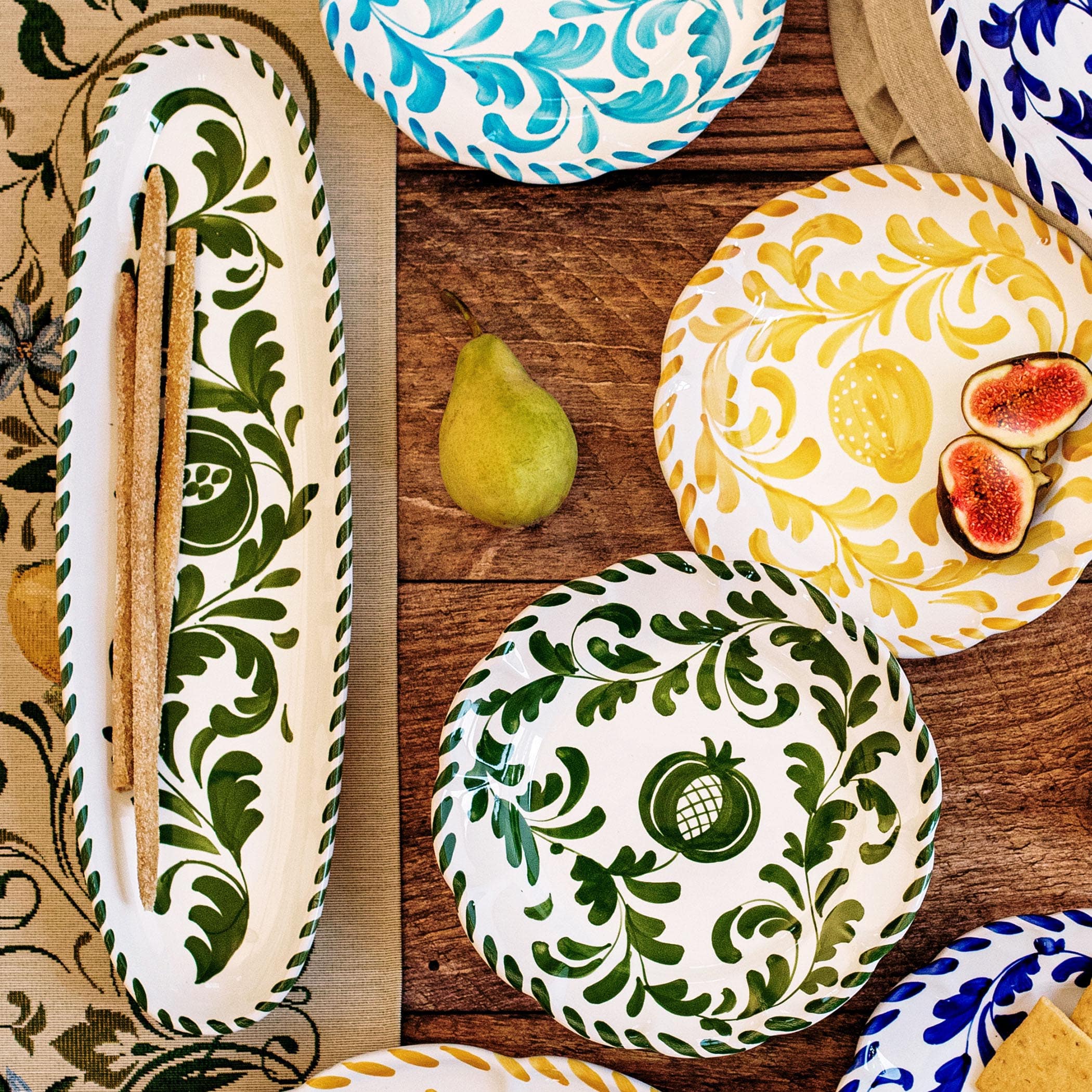 Arezzo Green Narrow Oval Platter | VIETRI
