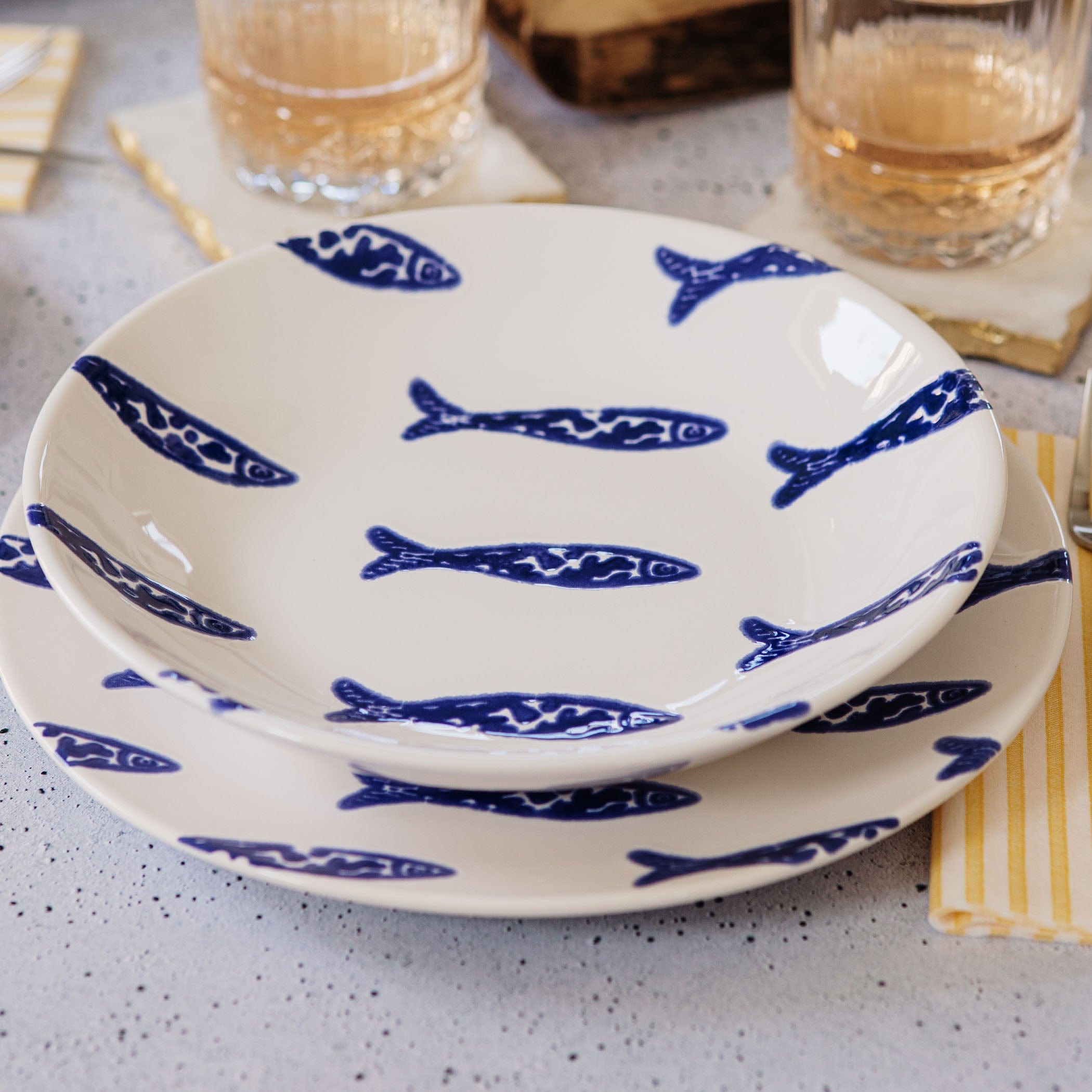 Santorini Minnows Pasta Bowl | VIETRI