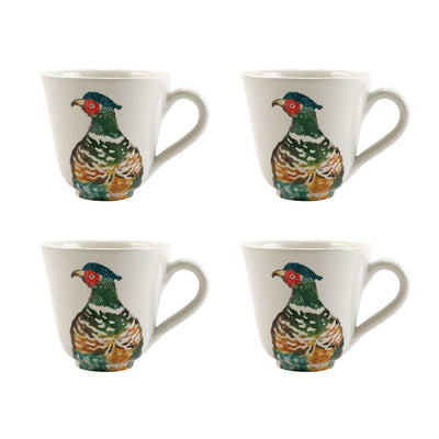 Fauna Pheasants Mugs - Set of 4