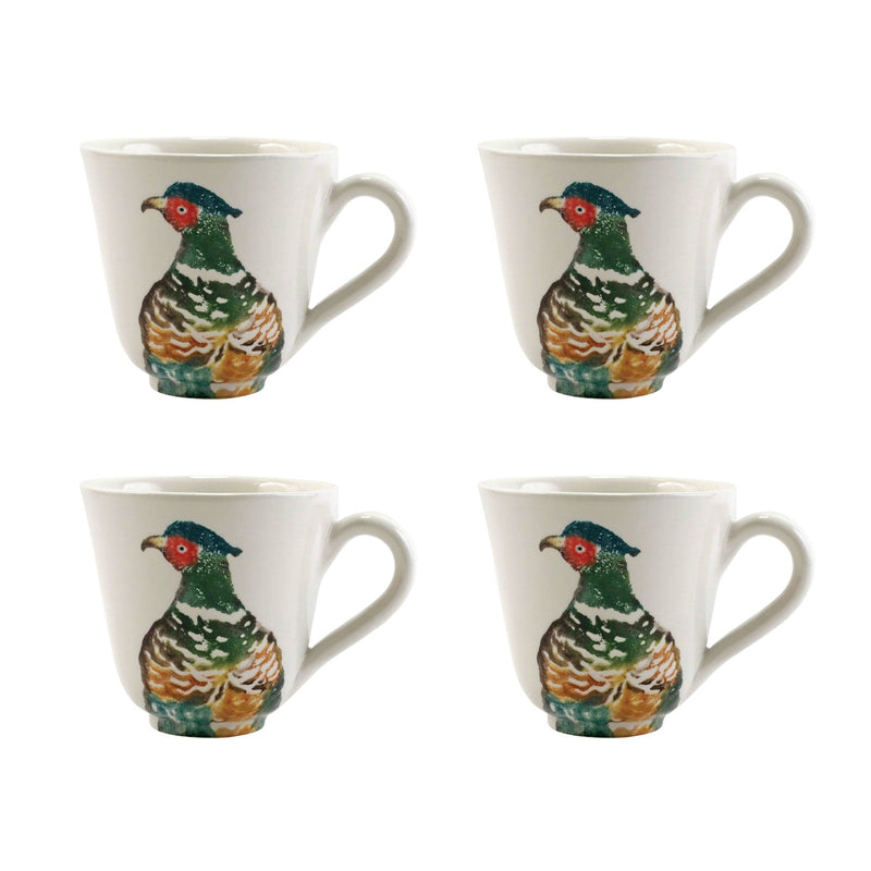 Fauna Pheasants Mugs - Set of 4
