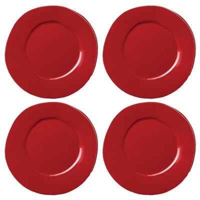 Lastra Red European Dinner Plates - Set of 4