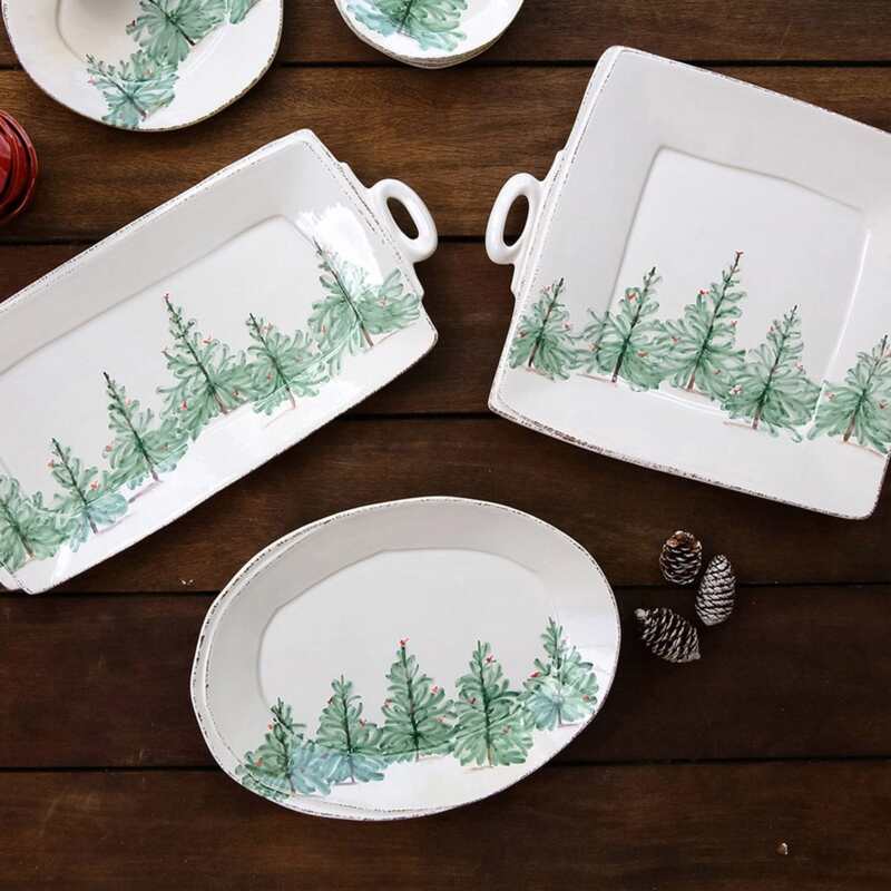 Lastra Holiday Handled Rectangular Platter – VIETRI