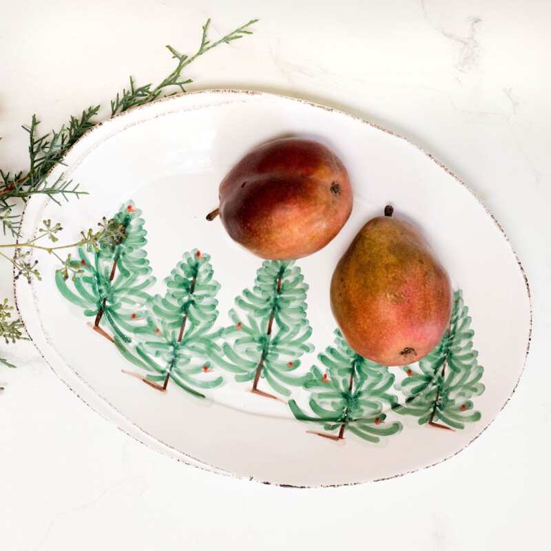Lastra Holiday Small Serving Platter | Small Oval Serving Dish