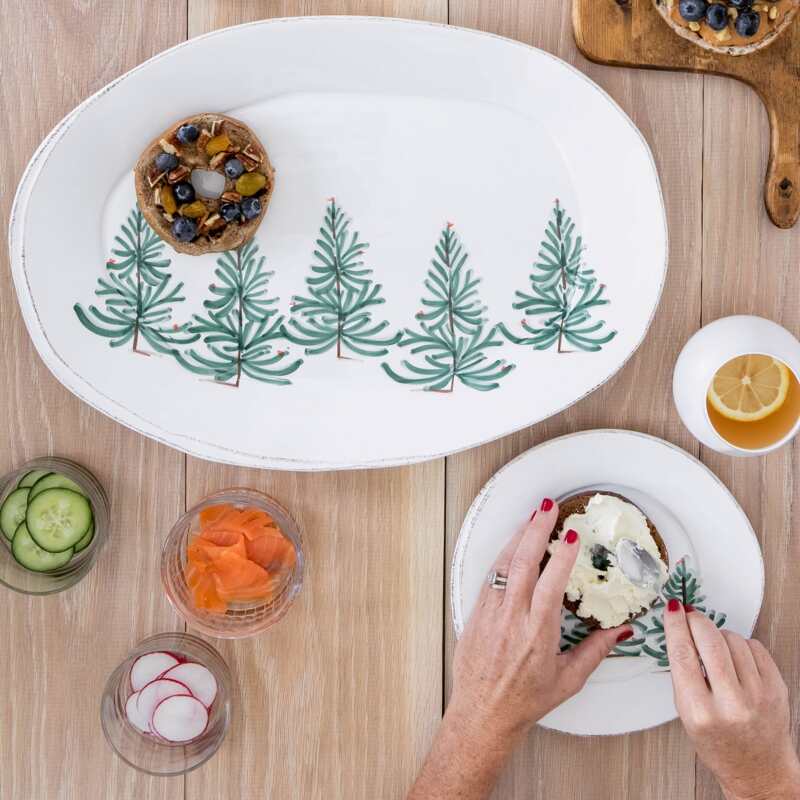 Lastra Holiday Small Serving Platter | Small Oval Serving Dish