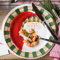 Old St. Nick Round Salad Plate - Striped Hat
