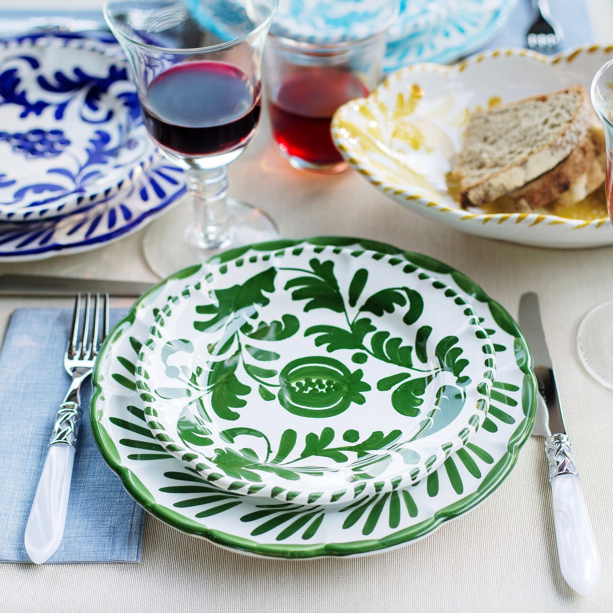 Arezzo Green Dinner Plate
