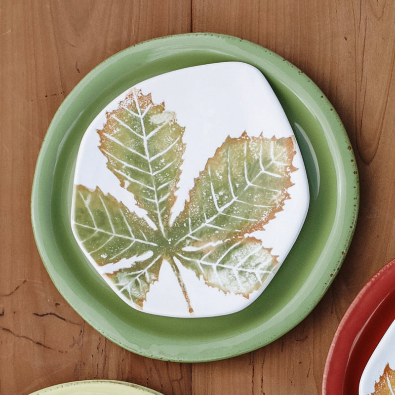 Autunno Chestnut Leaf Salad Plate