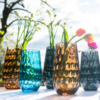 Bolla Glass Ash Blue Small Pebbled Vase