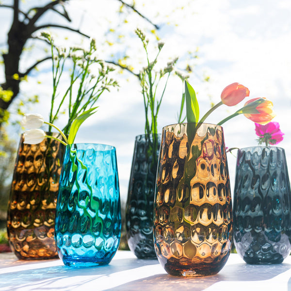 Bolla Glass Ash Blue Small Pebbled Vase