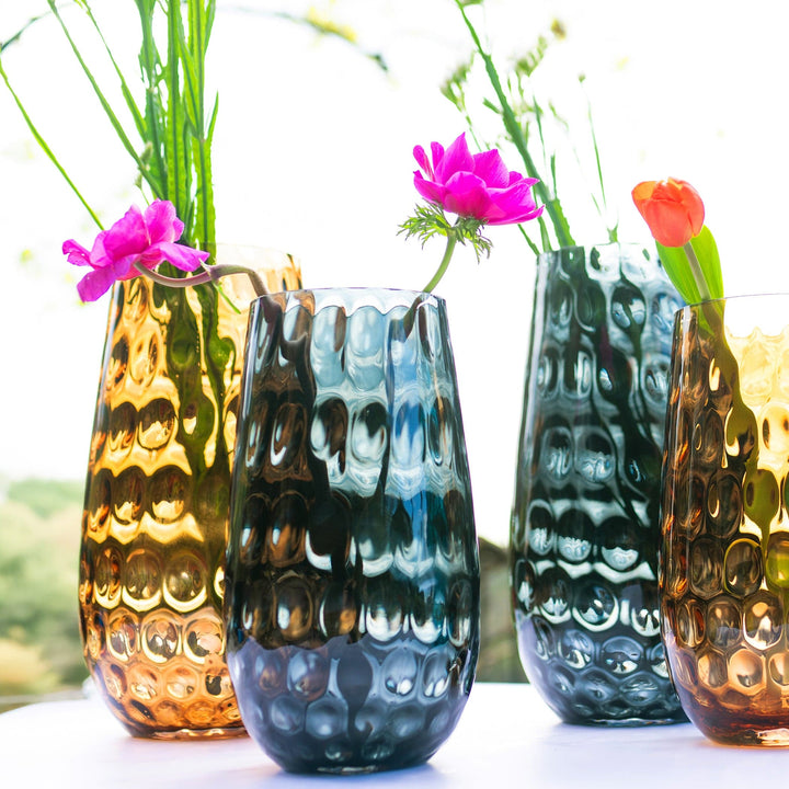 Bolla Glass Gray Small Pebbled Vase