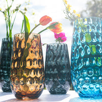 Bolla Glass Gray Small Pebbled Vase