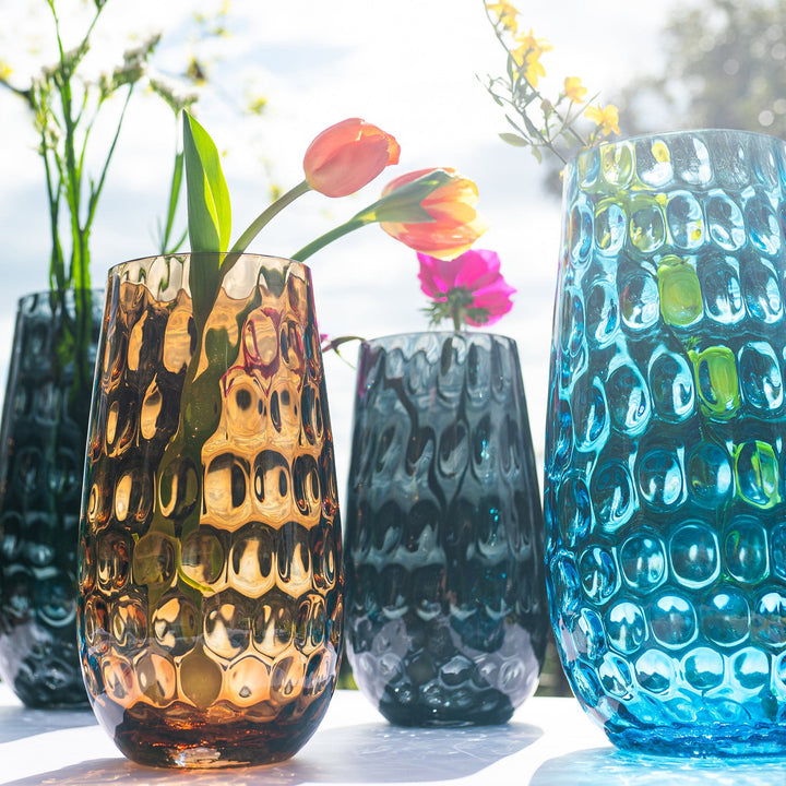 Bolla Glass Gray Small Pebbled Vase