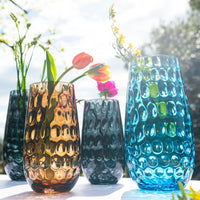 Bolla Glass Ash Blue Medium Pebbled Vase