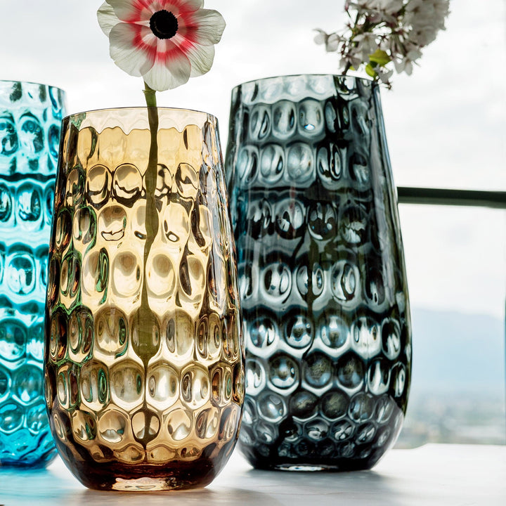 Bolla Glass Gray Medium Pebbled Vase