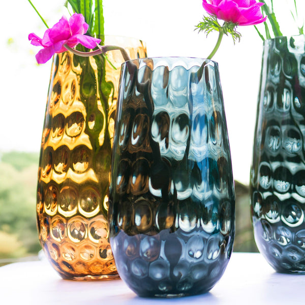 Bolla Glass Tortoise Medium Pebbled Vase