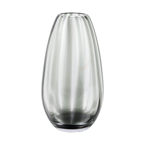 Bolla Glass Gray Medium Pleated Vase