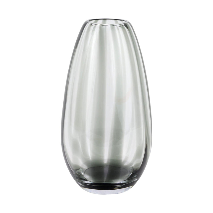 Bolla Glass Gray Medium Pleated Vase