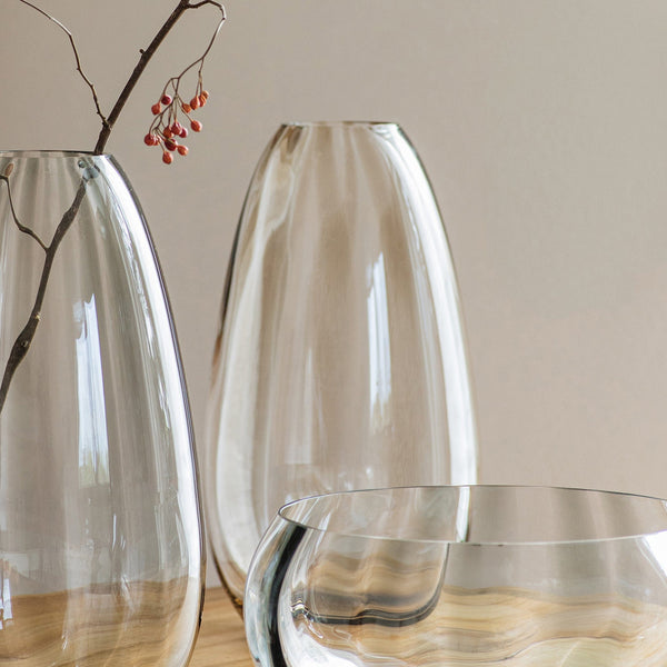 Bolla Glass Tortoise Medium Pleated Vase