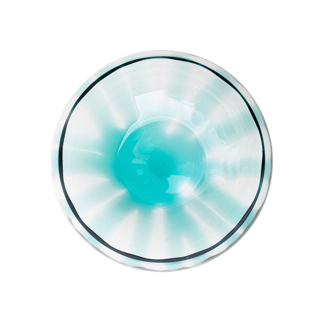 Bolla Glass Ash Blue Pleated Centerpiece