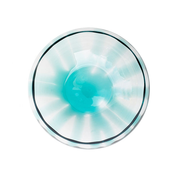 Bolla Glass Ash Blue Pleated Centerpiece