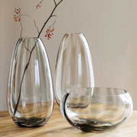 Bolla Glass Gray Pleated Centerpiece
