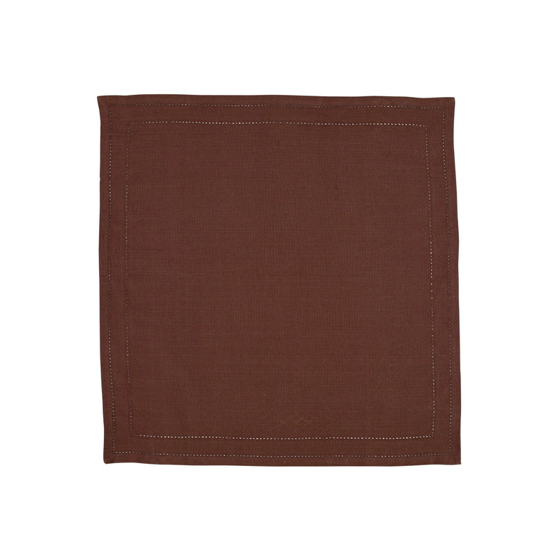 Cotone Linens Chocolate Napkins with Double Stitching - Set of 4