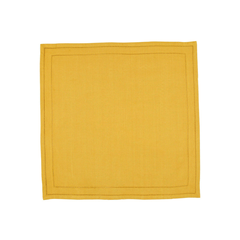 Cotone Linens Mustard Napkins with Double Stitching - Set of 4