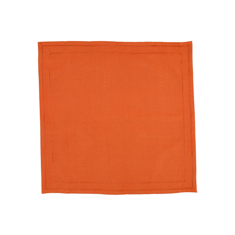 Cotone Linens Pumpkin Napkins with Double Stitching - Set of 4
