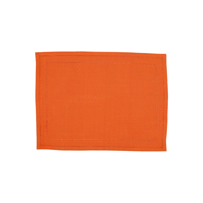 Cotone Linens Pumpkin Placemats with Double Stitching - Set of 4