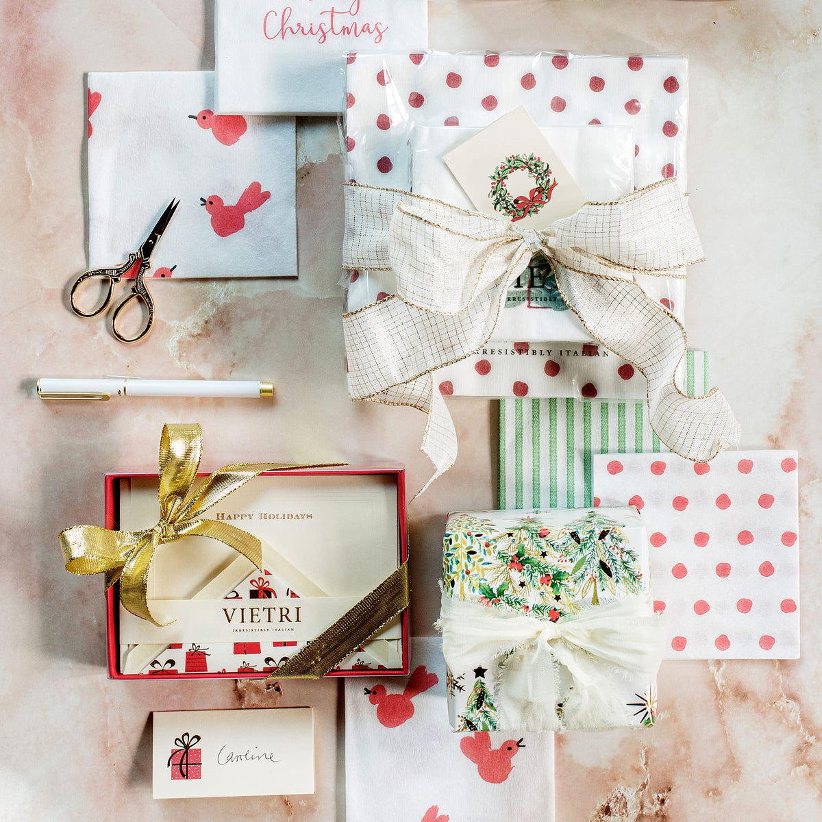 Carta Italiana Happy Holidays Notecard Set (Pack of 10)