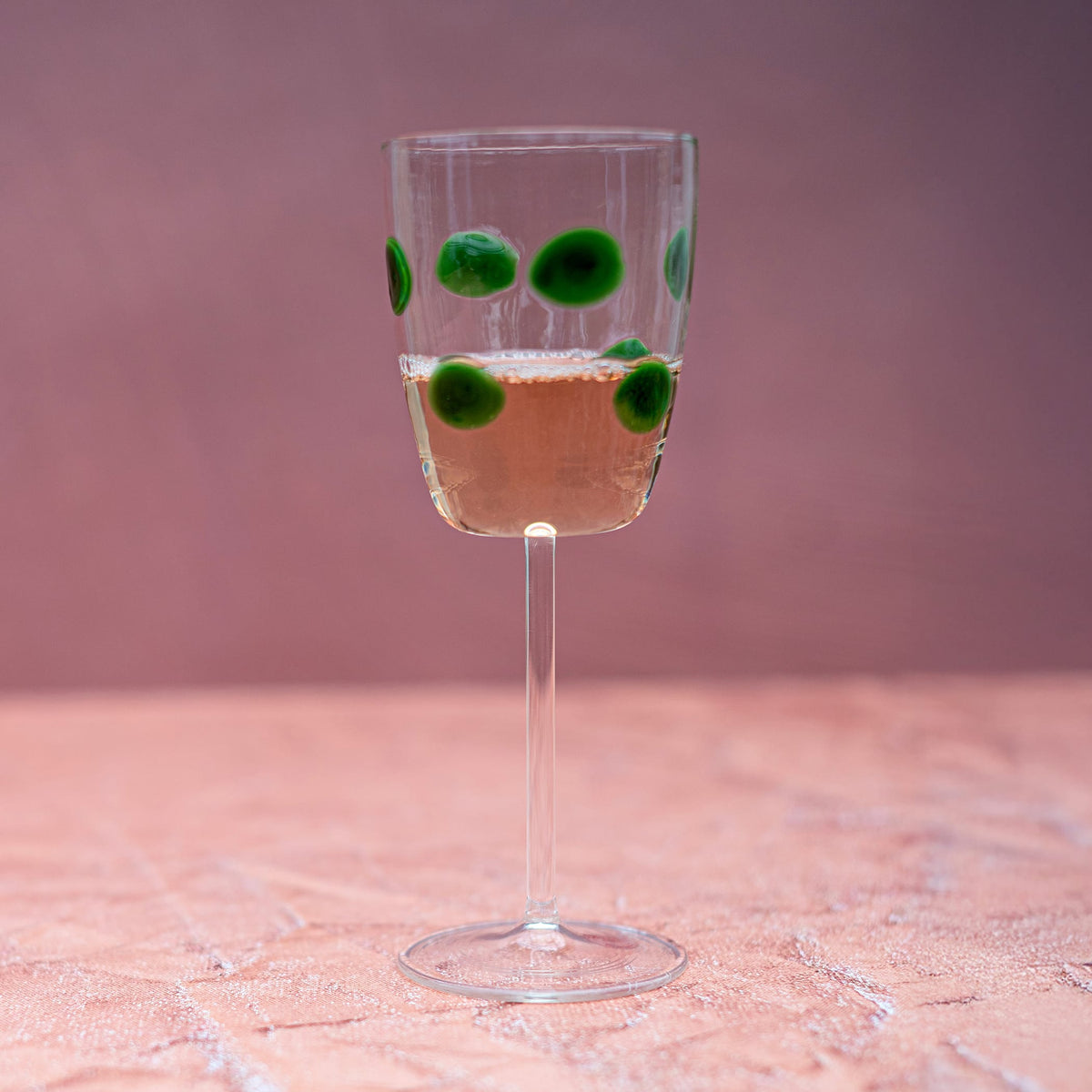Drop Green Wine Glass