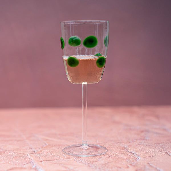 Drop Green Wine Glass