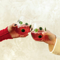 Drop Green Stemless Wine Glass