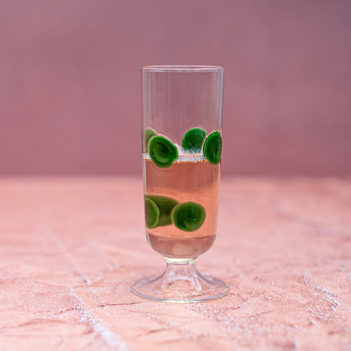 Drop Green Champagne Glass