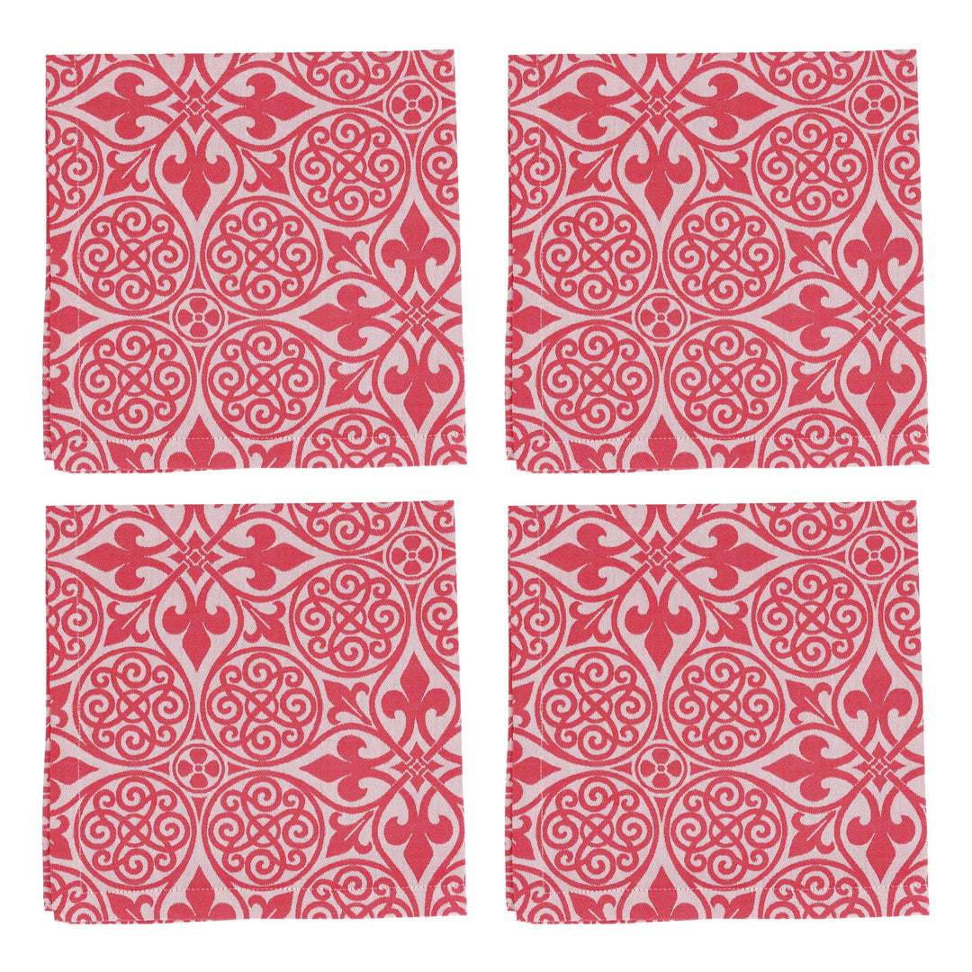 Damask Red Napkins - Set of 4