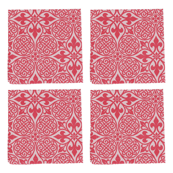 Damask Red Napkins - Set of 4