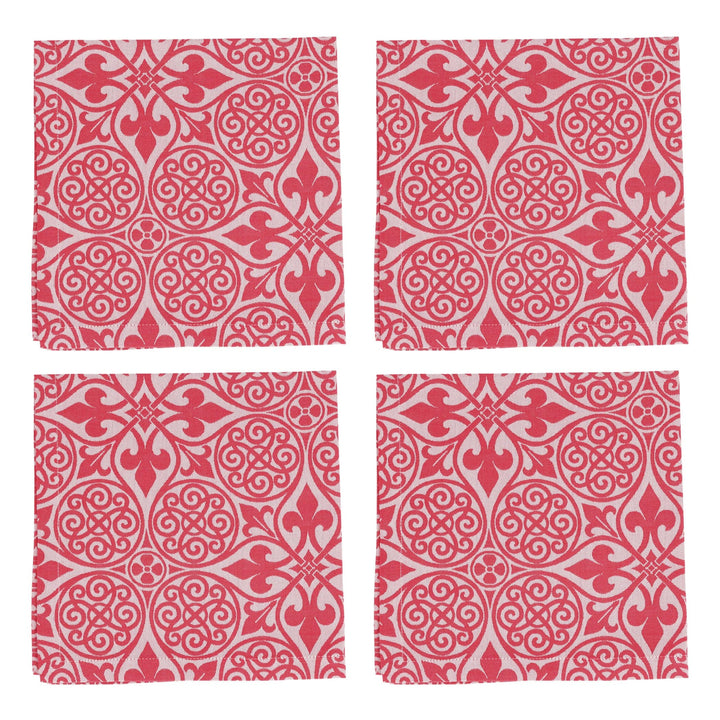 Damask Red Napkins - Set of 4