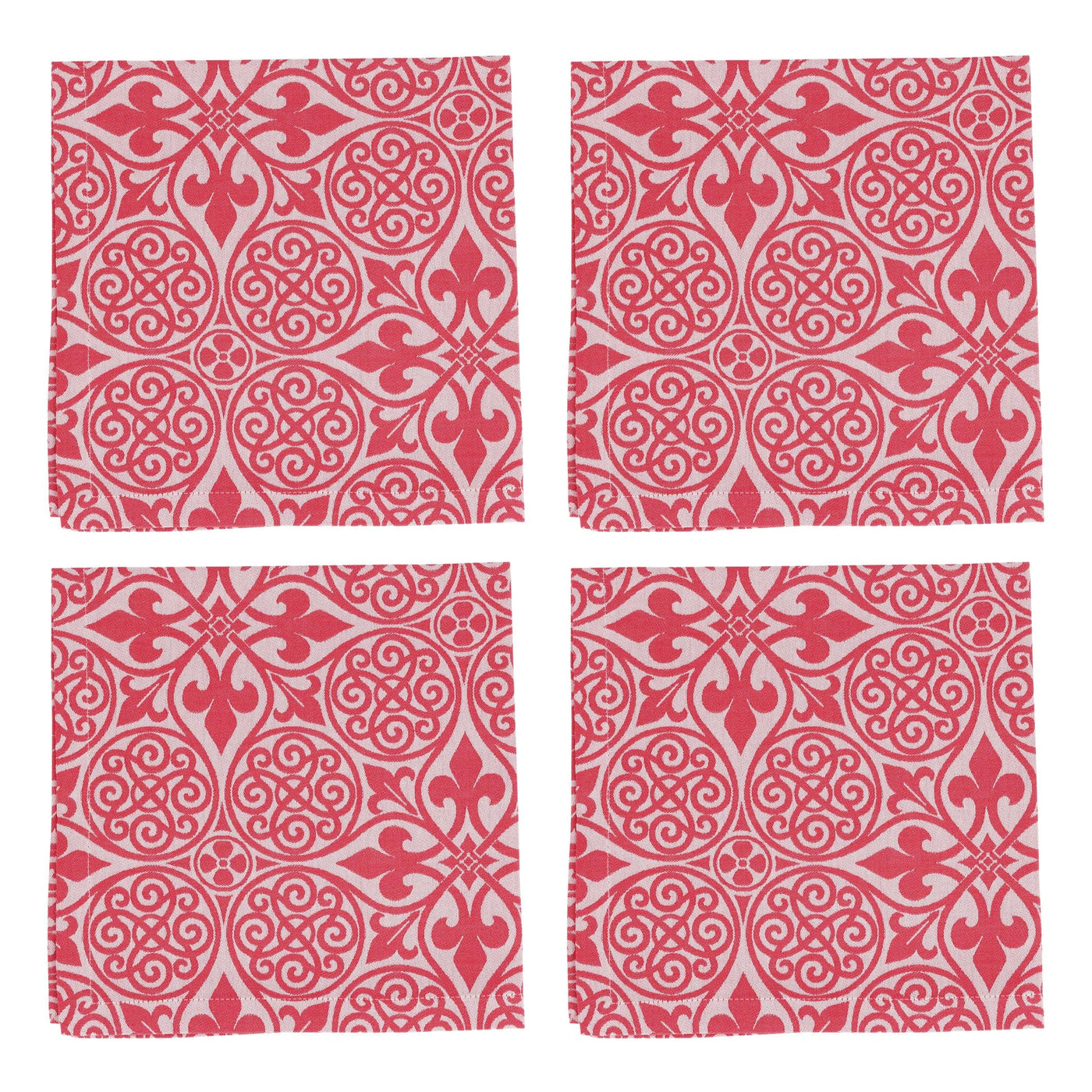 Damask Red Napkins - Set of 4