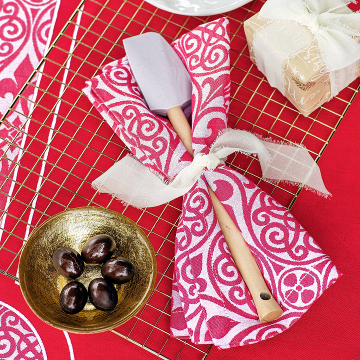 Damask Red Napkins - Set of 4