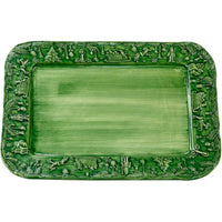 Fiabe di Natale Green Rectangular Platter