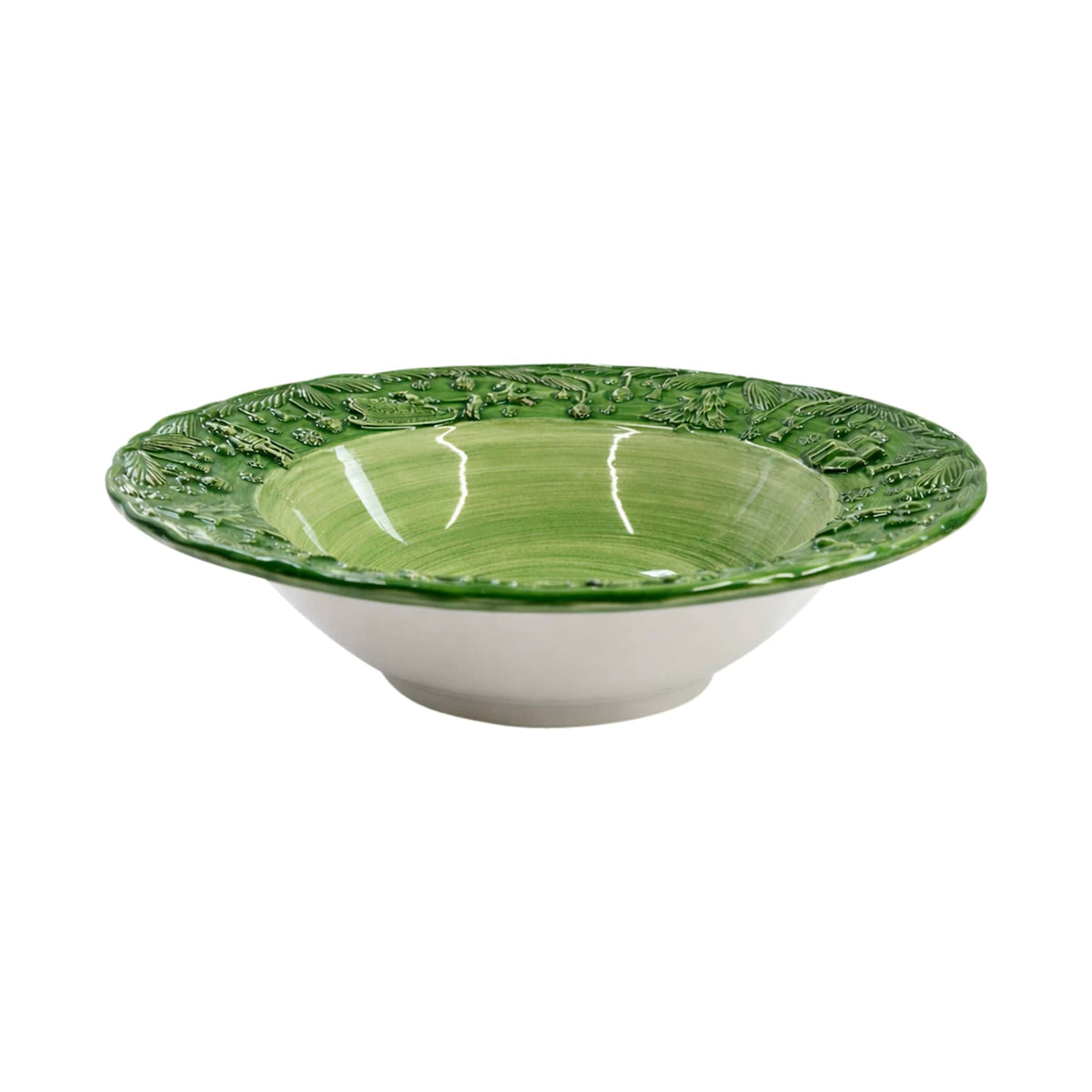 Fiabe di Natale Green Serving Bowl