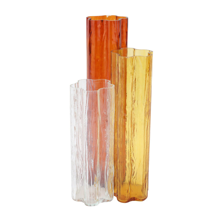 Flora Glass Amber Vase