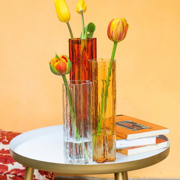 Flora Glass Amber Vase