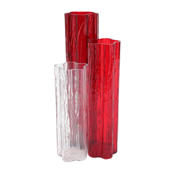 Flora Glass Red Vase